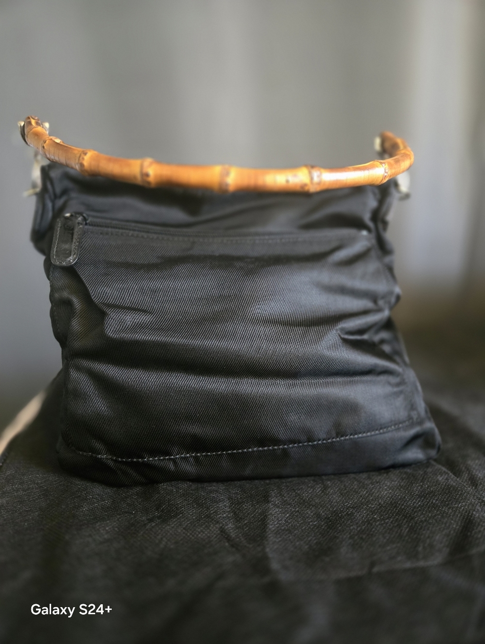 Authentic Gucci Vintage Nylon Bamboo Top Handle Shoulder Bag - Picture 7 of 8